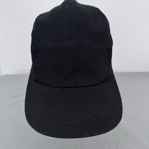 Lululemon Black 5-Panel Strapback Hat Mens Womens Streetwear Minimalist Cap